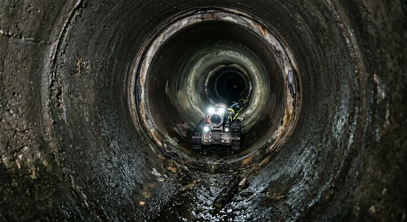 Robotic sewer camera inspecting pipe interior for Sewer Line Repair in Flagler Beach